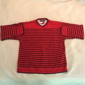 Tommy Hilfiger red and navy striped sweater